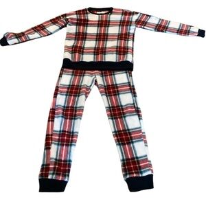 Abercrombie Kids Navy Red White Plaid Two Piece Pajama Set Boys 15-16 VGUC